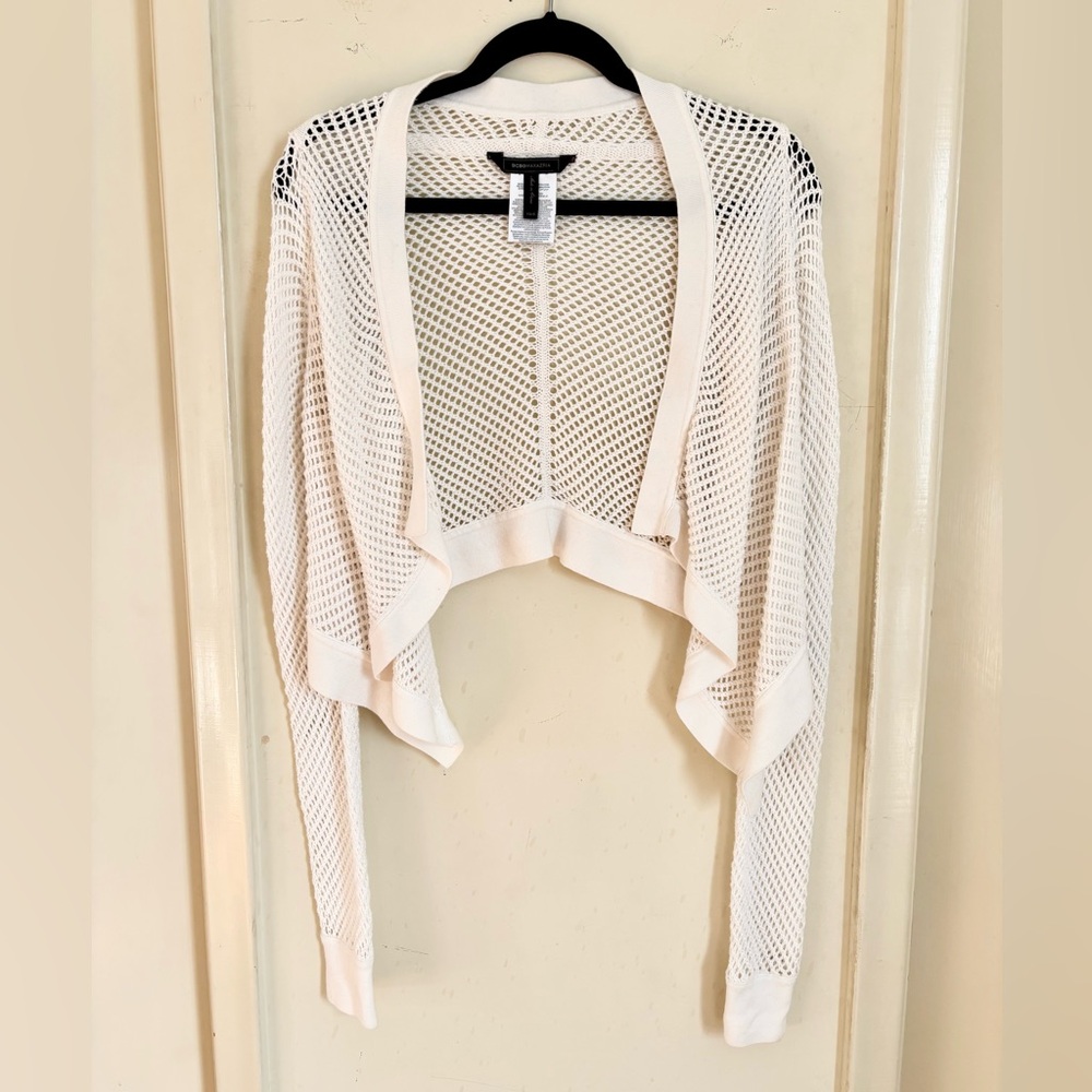 BCBGMAXAZRIA White Crochet Cardigan - Size XS/S